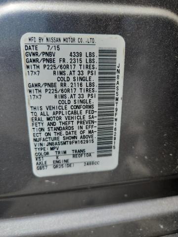 2015 NISSAN ROGUE SELE JN8AS5MT9FW162915