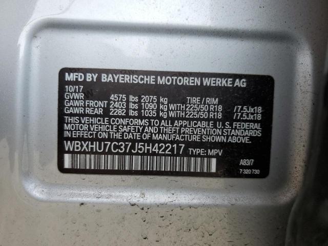 2018 BMW X1 SDRIVE2 WBXHU7C37J5H42217