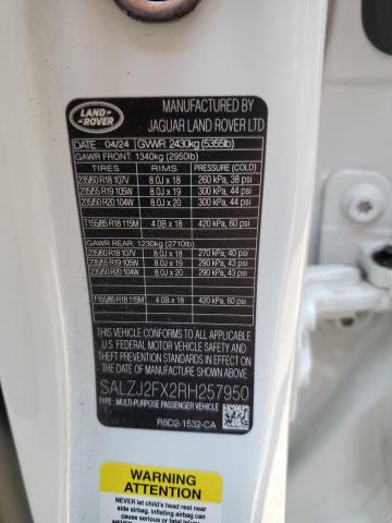2024 LAND ROVER RANGE ROVE SALZJ2FX2RH257950