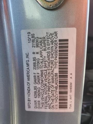 2020 HONDA ACCORD EX 1HGCV1F48LA025288
