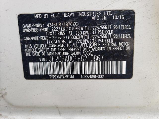 2017 SUBARU CROSSTREK PREMIUM JF2GPADC1H8210867