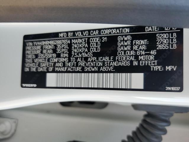 2016 VOLVO XC60 T6 PL YV449MRM8G2887654