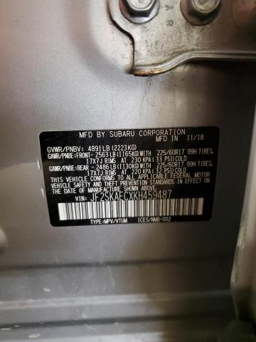 2019 SUBARU FORESTER P JF2SKAECXKH459487
