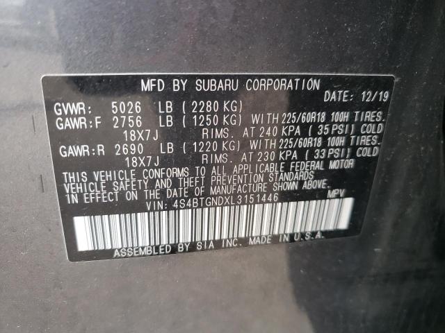2020 SUBARU OUTBACK LI 4S4BTGNDXL3151446