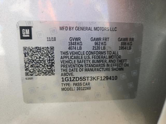 2019 CHEVROLET MALIBU LT 1G1ZD5ST3KF129410