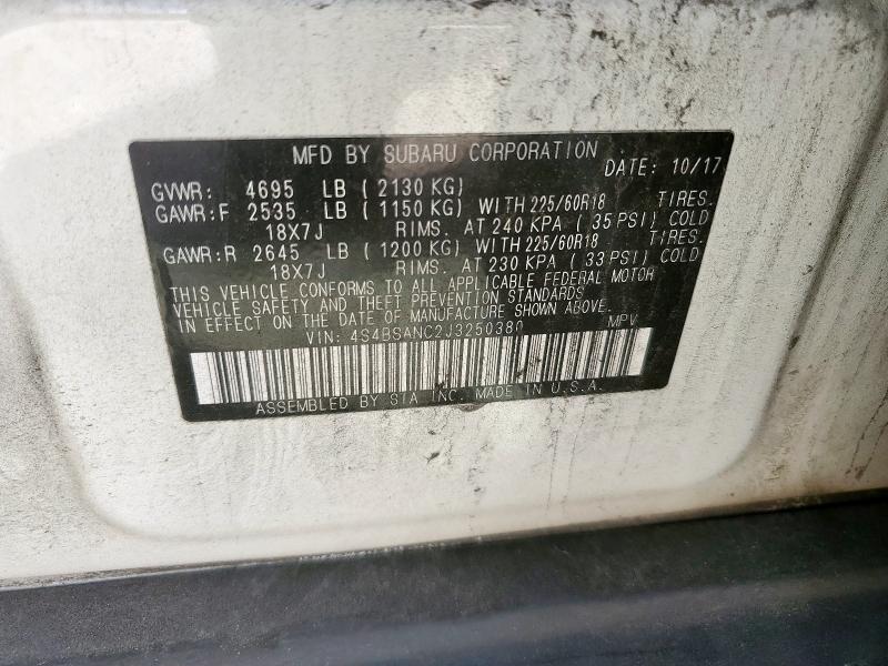 2018 SUBARU OUTBACK 2.5I LIMITED - 4S4BSANC2J3250380