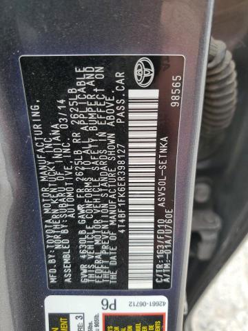 2014 TOYOTA CAMRY L #3293634388