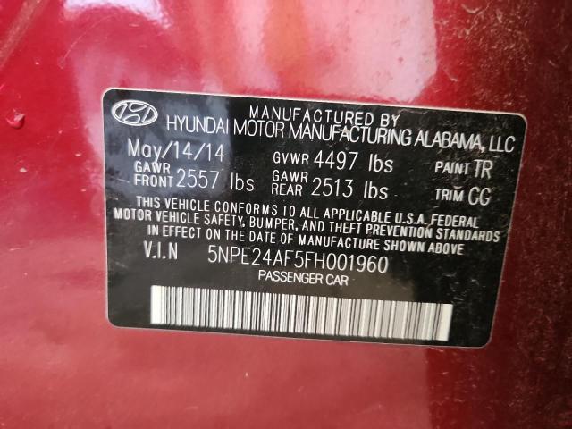 2015 HYUNDAI SONATA SE 5NPE24AF5FH001960