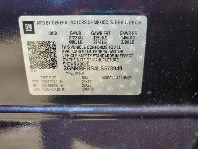 2020 CHEVROLET BLAZER PREMIER 3GNKBFRS4LS573949