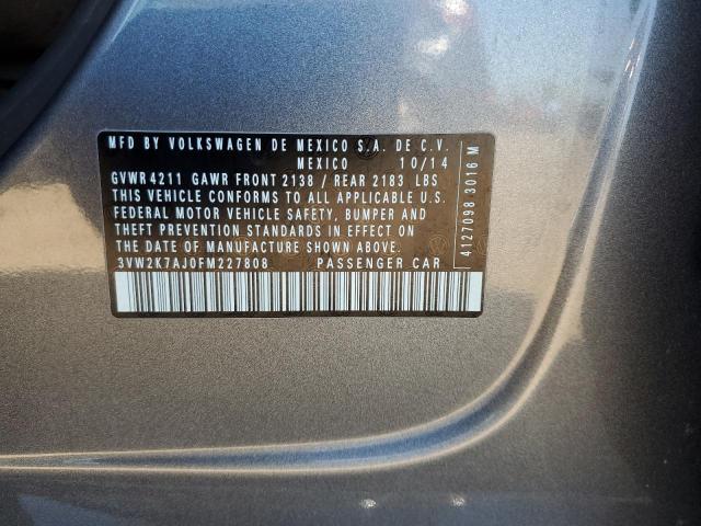 2015 VOLKSWAGEN JETTA BASE 3VW2K7AJ0FM227808