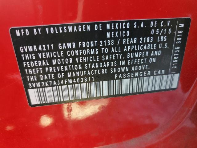 2015 VOLKSWAGEN JETTA BASE 3VW2K7AJ4FM403811