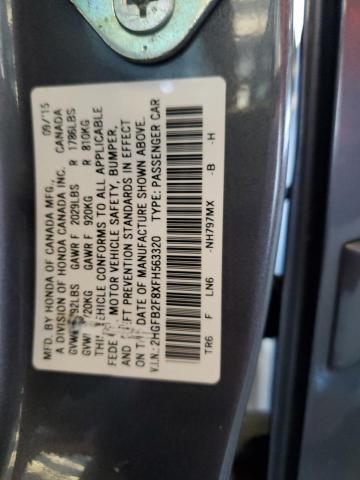 2015 HONDA CIVIC EX 2HGFB2F8XFH563320