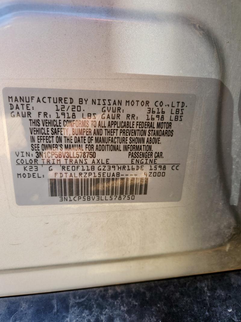 2020 NISSAN KICKS S 3N1CP5BV3LL578750