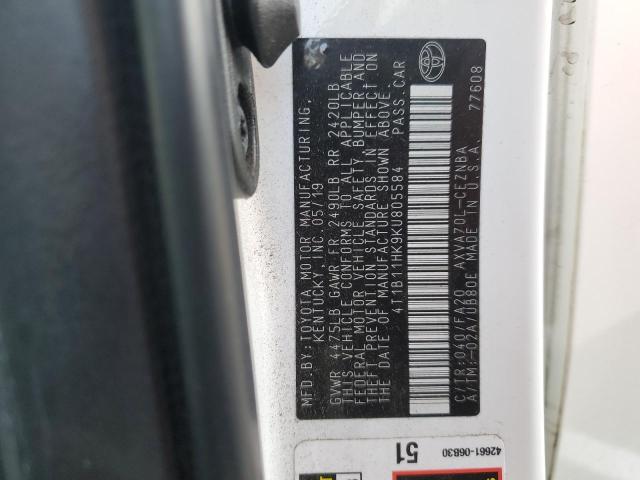 2019 TOYOTA CAMRY L 4T1B11HK9KU805584