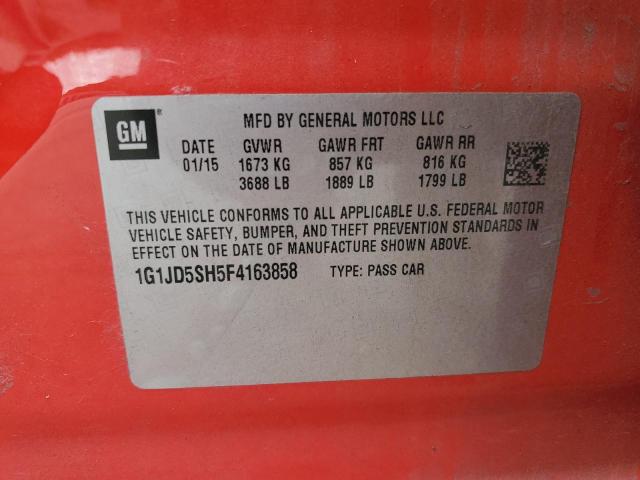 2015 CHEVROLET SONIC LT 1G1JD5SH5F4163858