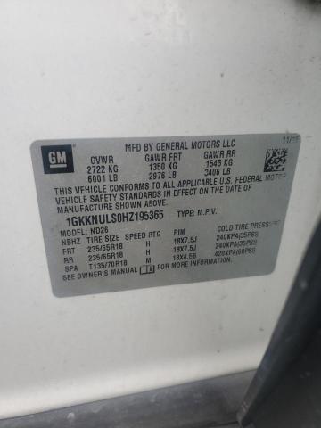 2017 GMC ACADIA SLT 1GKKNULS0HZ195365