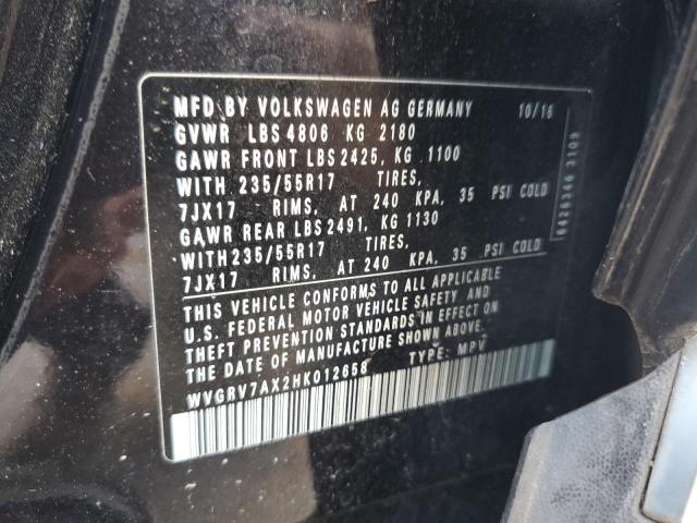 2017 VOLKSWAGEN TIGUAN WOL WVGRV7AX2HK012658