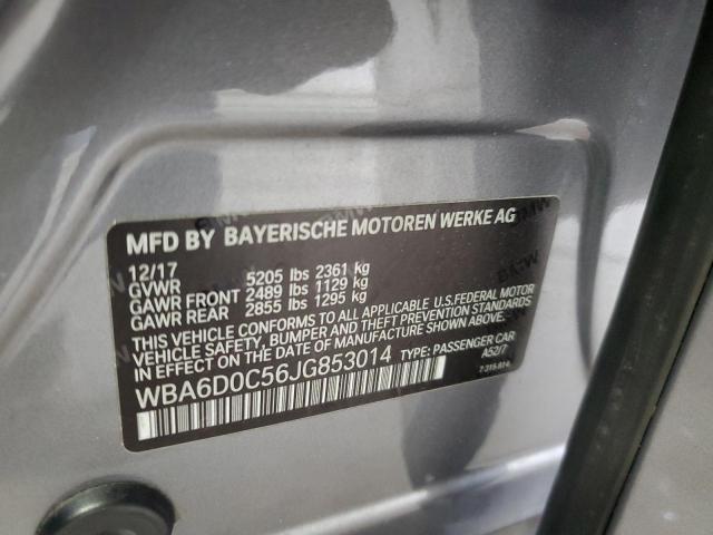 2018 BMW 640 I GRAN WBA6D0C56JG853014