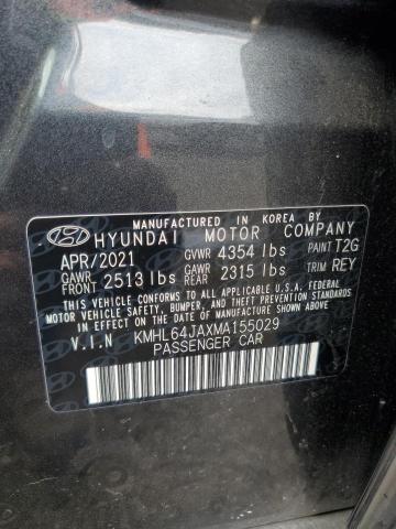 2021 HYUNDAI SONATA SEL KMHL64JAXMA155029