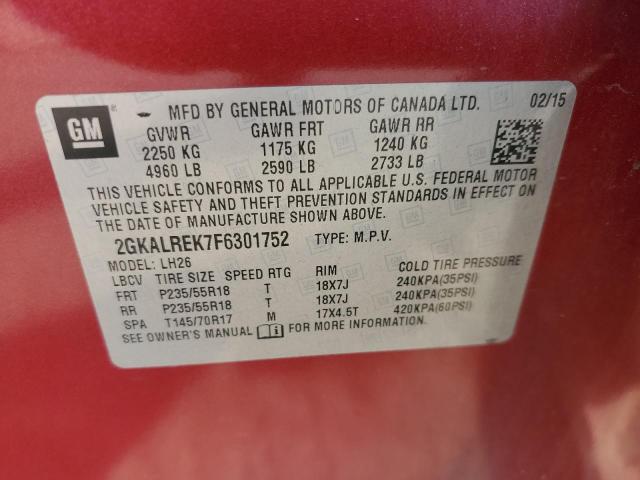 2015 GMC TERRAIN SL 2GKALREK7F6301752