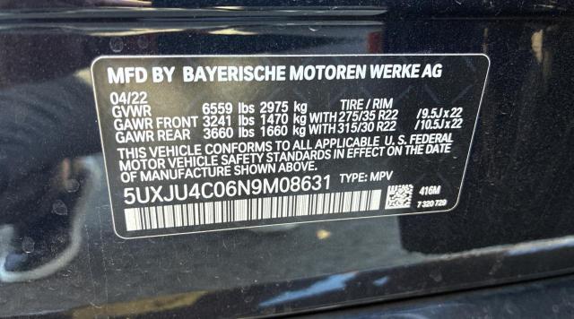 2022 BMW X5 M50I 5UXJU4C06N9M08631