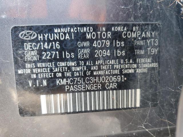 2017 HYUNDAI IONIQ SEL KMHC75LC3HU020691