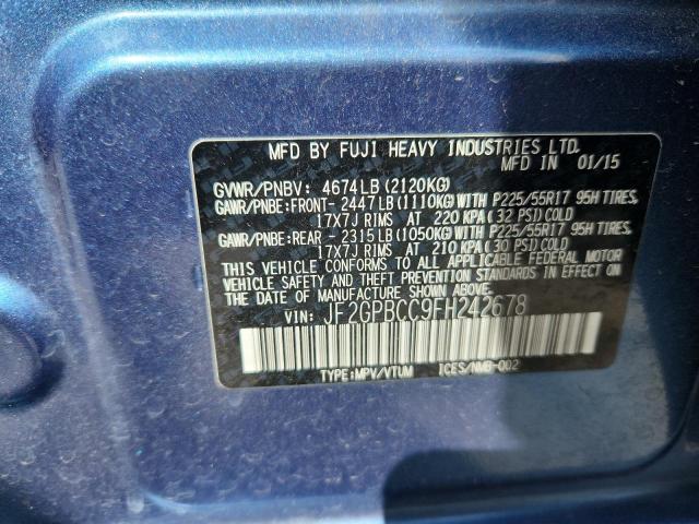 2015 SUBARU XV CROSSTR JF2GPBCC9FH242678