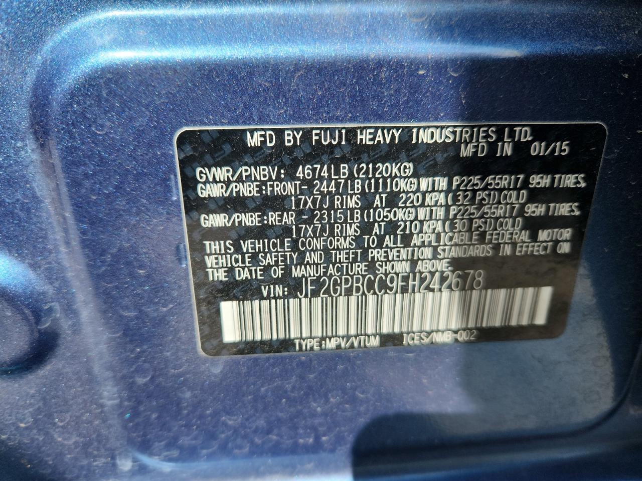 SUBARU XV 2.0I HYBRID