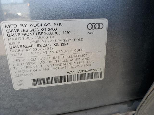 2016 AUDI Q5 PREMIUM WA1L2AFP8GA074718