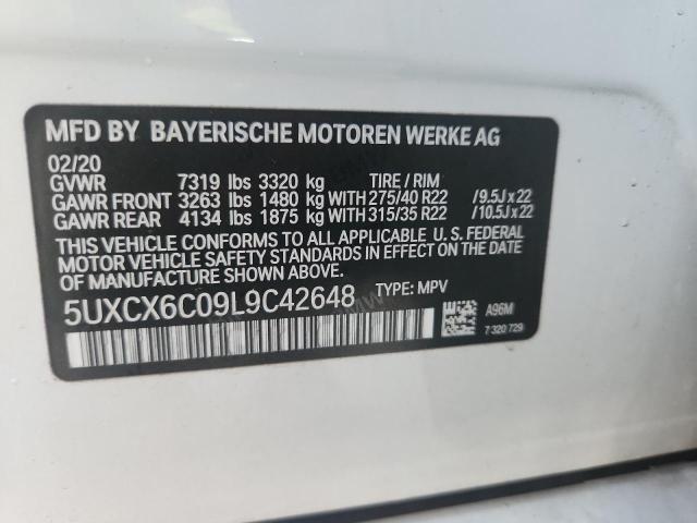 2020 BMW X7 M50I 5UXCX6C09L9C42648