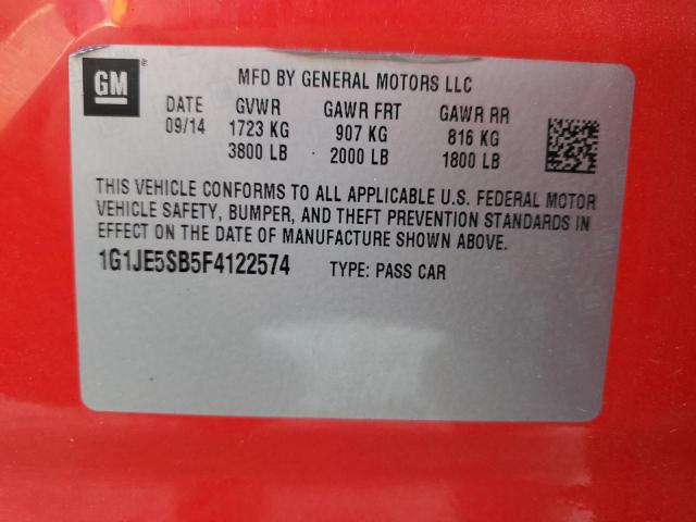 2015 CHEVROLET SONIC LTZ 1G1JE5SB5F4122574