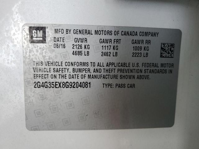 2016 BUICK REGAL SPOR 2G4G35EX8G9204081