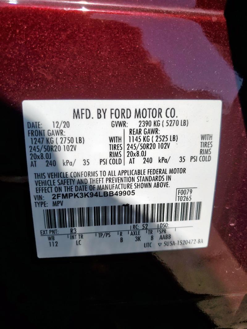 2020 FORD EDGE TITAN 2FMPK3K94LBB49905