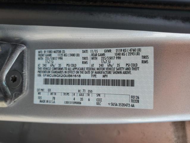 2016 FORD ESCAPE SE #3301606642