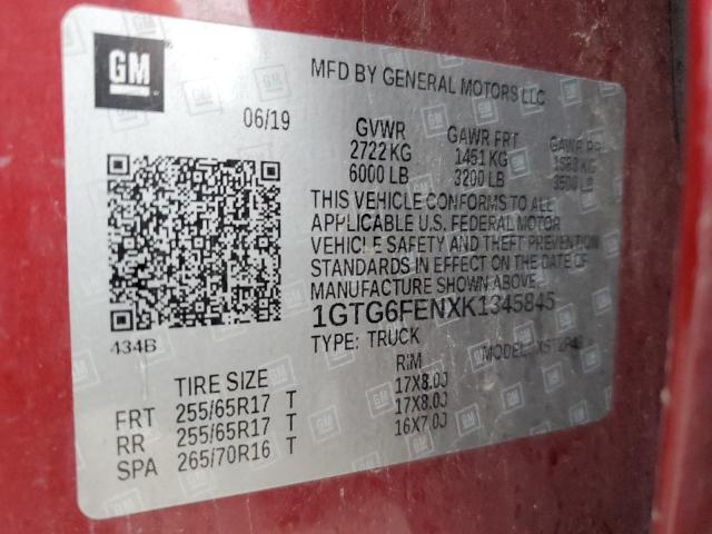 2019 GMC CANYON ALL - 1GTG6FENXK1345845