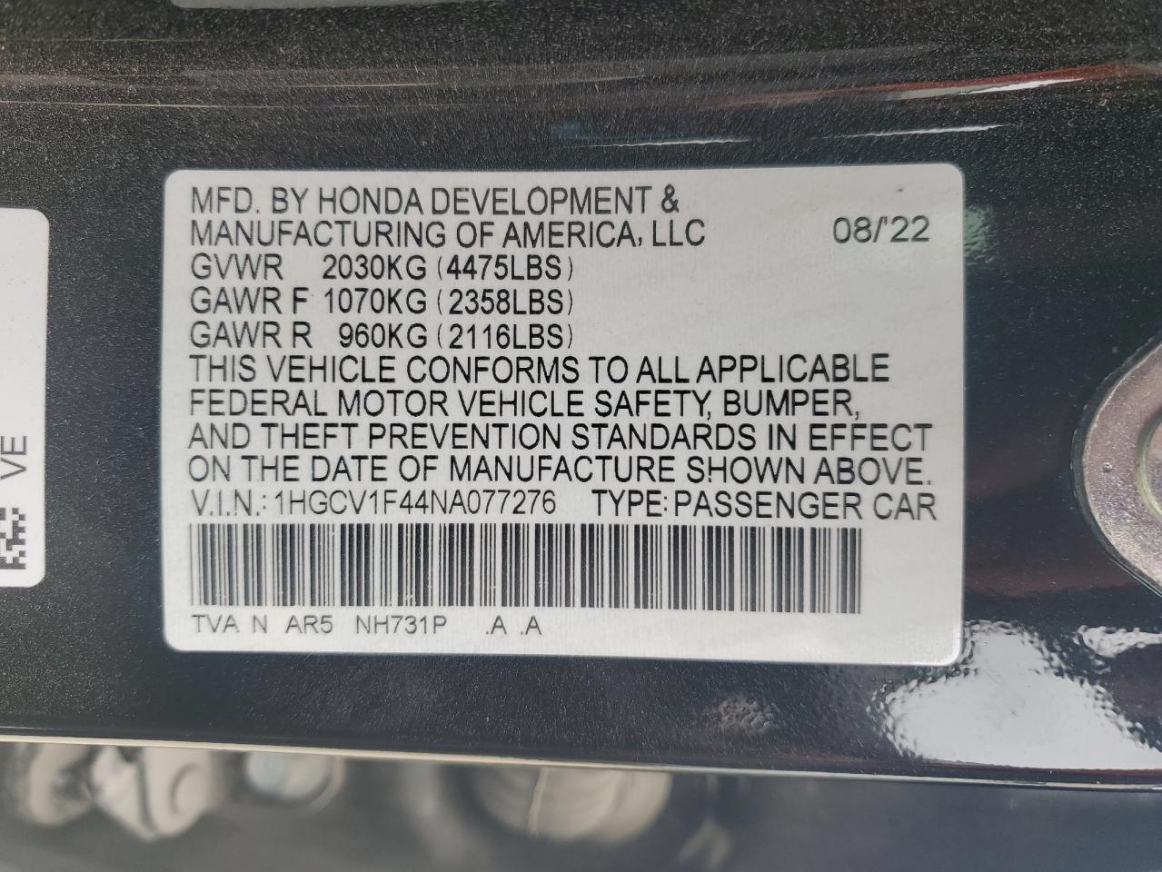 HONDA ACCORD SPORT SE