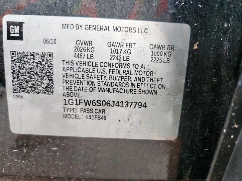 2018 CHEVROLET BOLT EV LT 1G1FW6S06J4137794