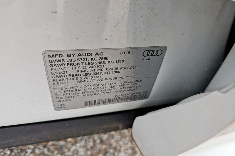 2019 AUDI SQ5 PRESTI WA1C4AFY9K2081540