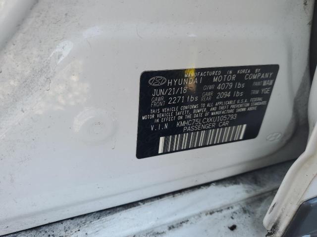 2019 HYUNDAI IONIQ SEL KMHC75LCXKU105793