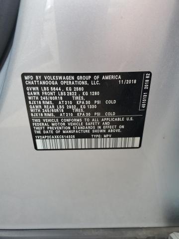 2019 VOLKSWAGEN ATLAS S 1V2AP2CAXKC514325