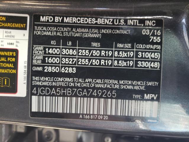 2016 MERCEDES-BENZ GLE 350 4M 4JGDA5HB7GA749265