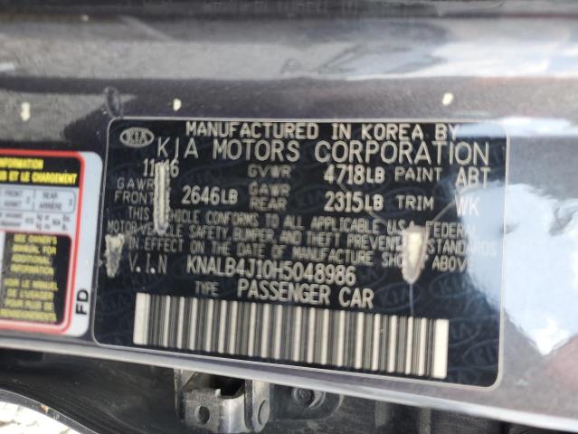 2017 KIA CADENZA PR KNALB4J10H5048986