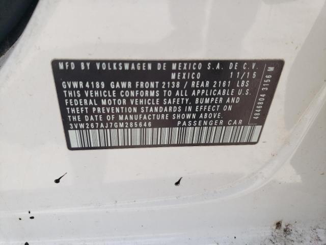 2016 VOLKSWAGEN JETTA S 3VW267AJ7GM285646