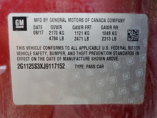 2018 CHEVROLET IMPALA PRE - 2G1125S3XJ9117152