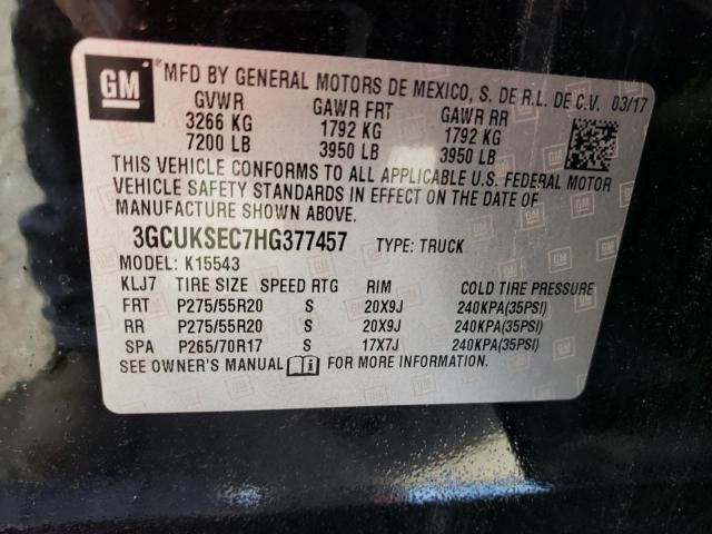 2017 CHEVROLET SILVERADO 3GCUKSEC7HG377457