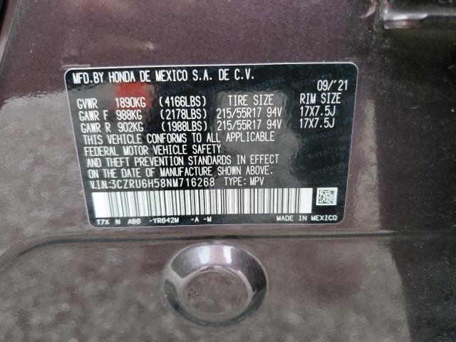 2022 HONDA HR-V EX 3CZRU6H58NM716268