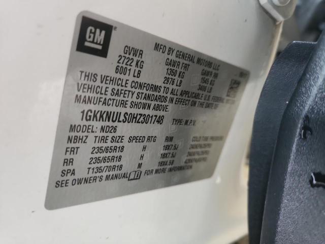 2017 GMC ACADIA SLT 1GKKNULS0HZ301748