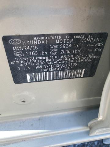 2017 HYUNDAI ELANTRA SE - KMHD74LF0HU210196