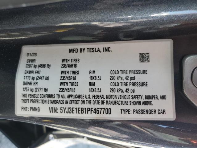 2023 TESLA MODEL 3 5YJ3E1EB1PF467700