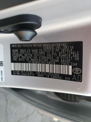 2017 TOYOTA COROLLA L - 2T1BURHE2HC748638